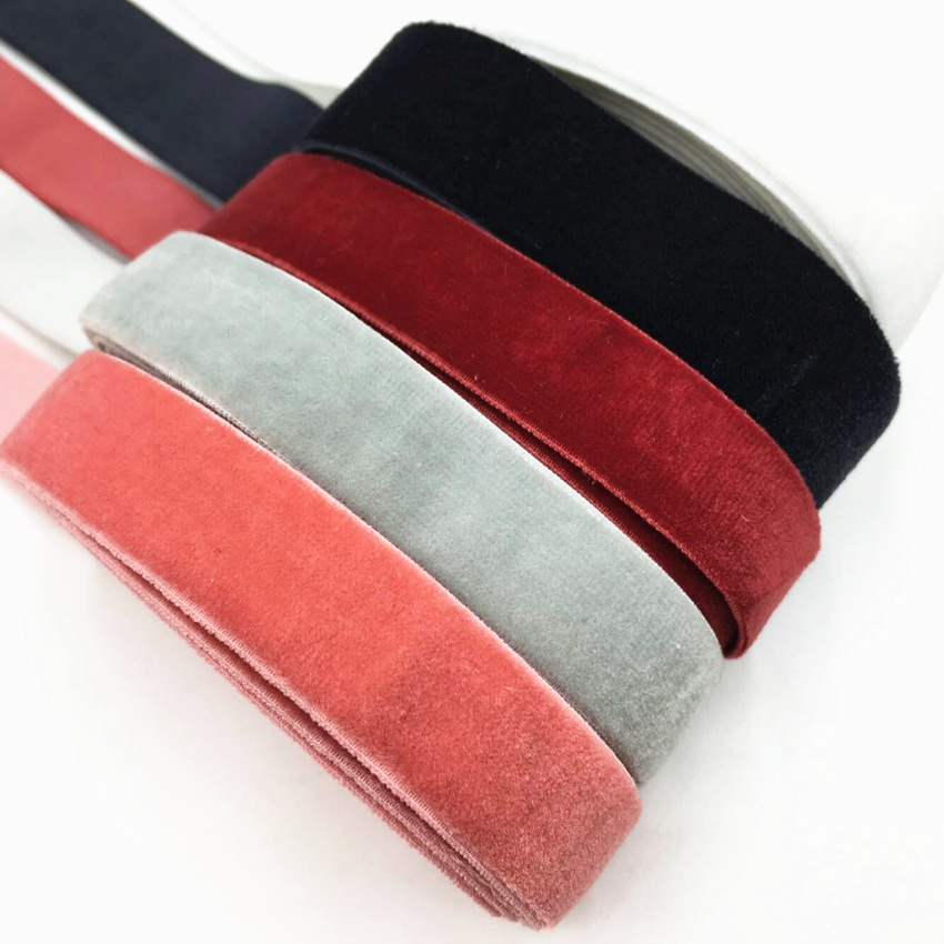 Velvet Ribbon Roll - 15mm 5 jardów aksamitna gumka do