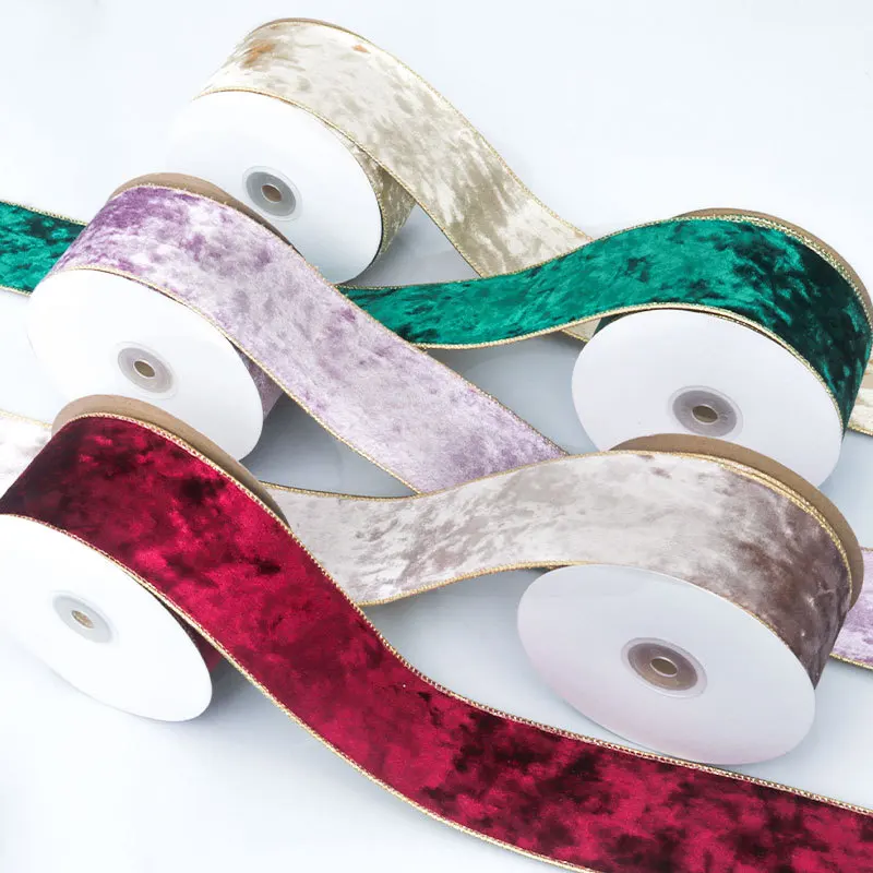 Velvet Ribbon Roll - 50MM przewodowa krawędź dwustronna aksamitna metalowa
