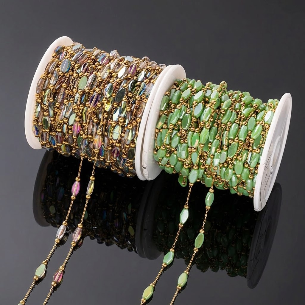 Pearl Trim Chain - 1 Metr Łańcuszków ze Stali Nierdzewnej