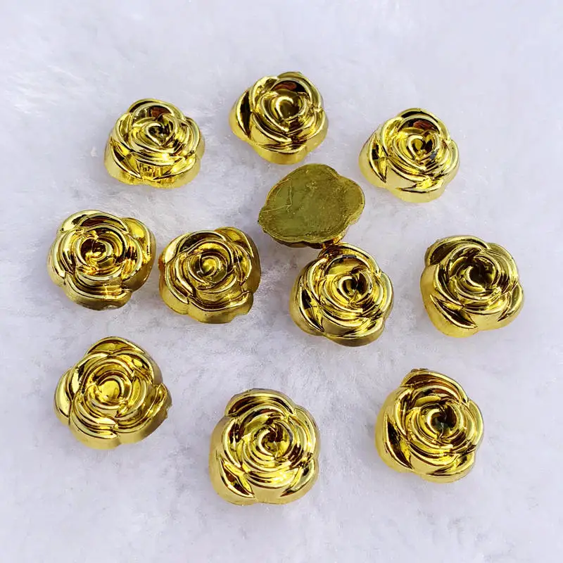 40 szt. 14mm Złote Różane Kwia – Embellishment Glue Craft recenzja i cena