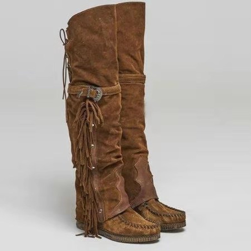 2026 Nowe damskie kozaki za ko – Tassel Fringe Trim recenzja i cena